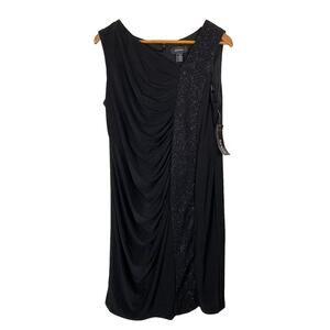 R&M Richards Sleeveless Black Back Zip Lined Sparkling Dress Size 14 New